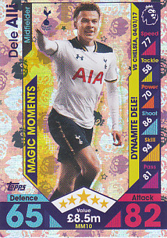 Dele Alli Tottenham Hotspur 2016/17 Topps Match Attax Extra Magic Moments #MM10